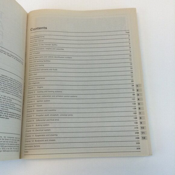 Haynes Triumph Spitfire (1962-1981) Repair Manual - Picture 10 of 16